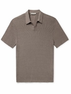 Onia - Johnny Slim-Fit Ribbed Linen-Blend Polo Shirt - Brown