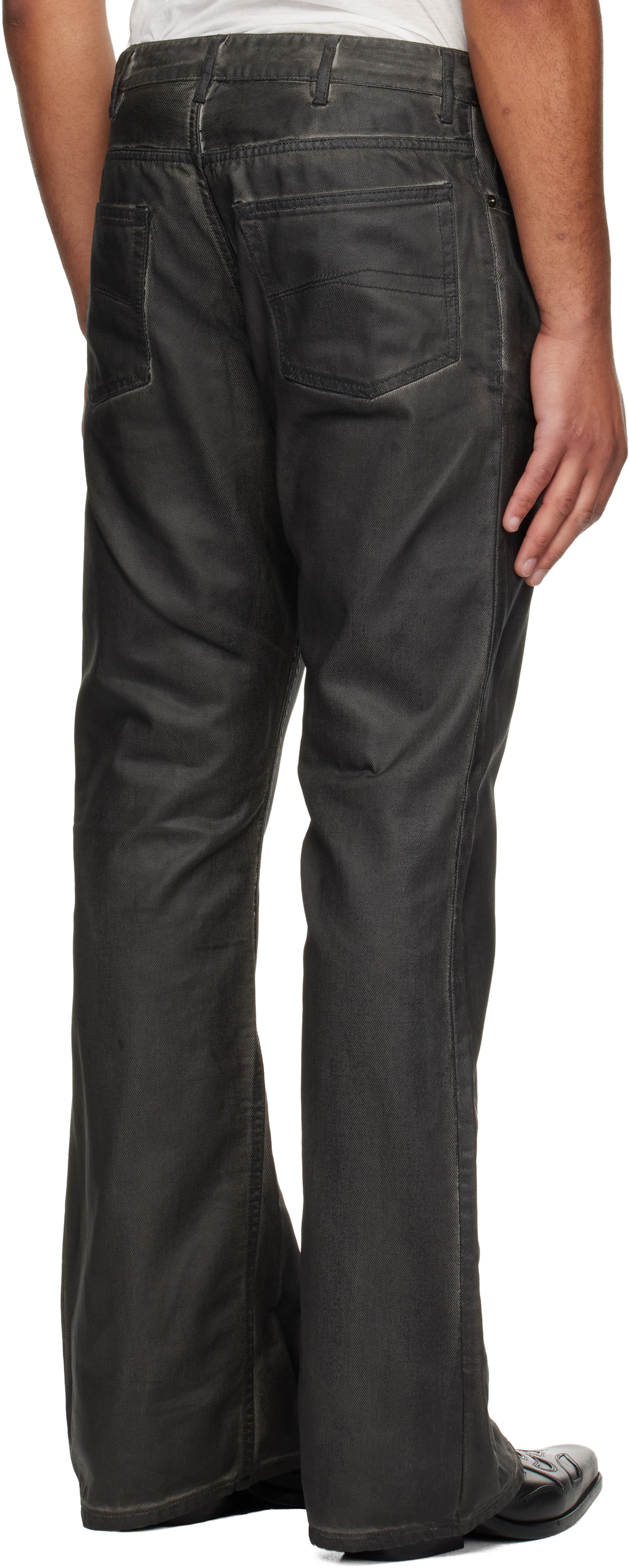 Det Blev Sent Gray Garment-Dyed Waxed Jeans