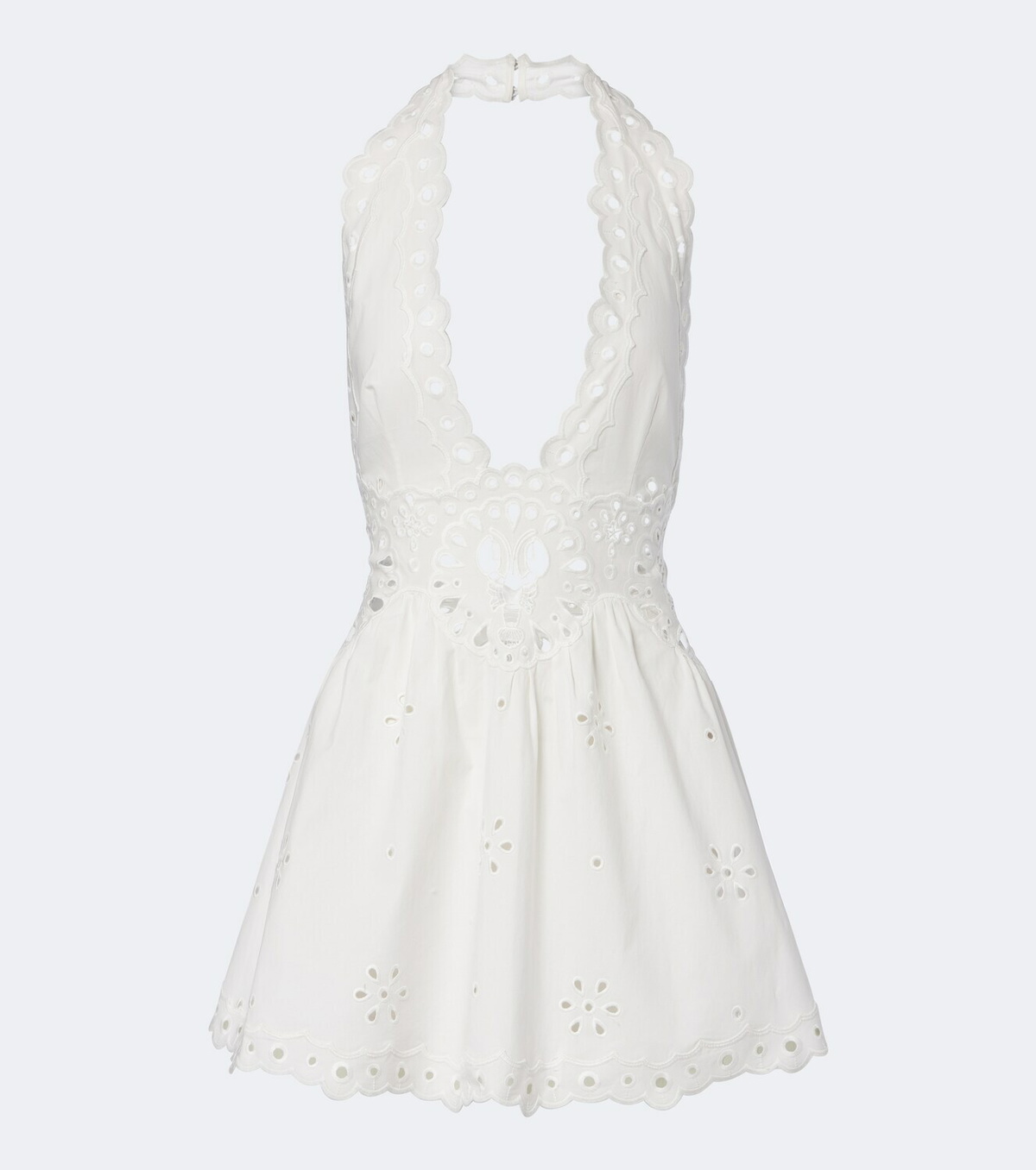 Retrofête Broderie anglaise cotton-blend minidress