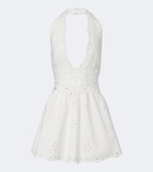 Retrofête Broderie anglaise cotton-blend minidress