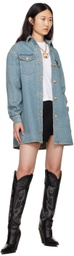 Moschino Blue Teddy Bear Denim Shirt