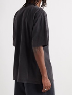 Balenciaga - Oversized Logo-Embroidered Cotton-Jersey T-Shirt - Black