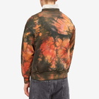 Aries Men's Storm Dye Problemo Crew Sweat in Black/Orange Multi