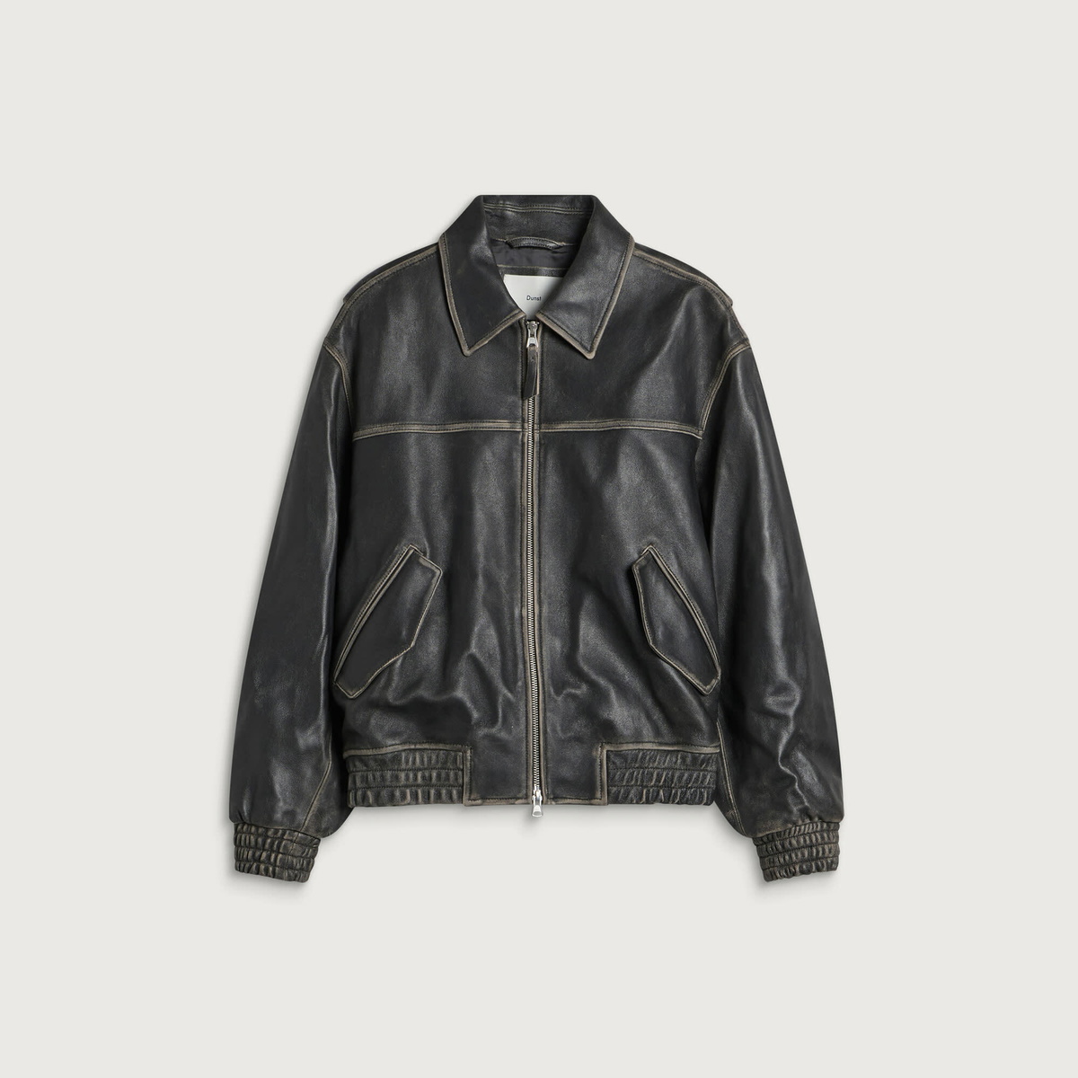 DUNST Women's Refined Leather Blouson in Brushed Black