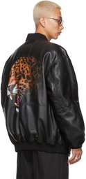 LU'U DAN SSENSE Exclusive Reversible Black Airbrush Leopard Jacket