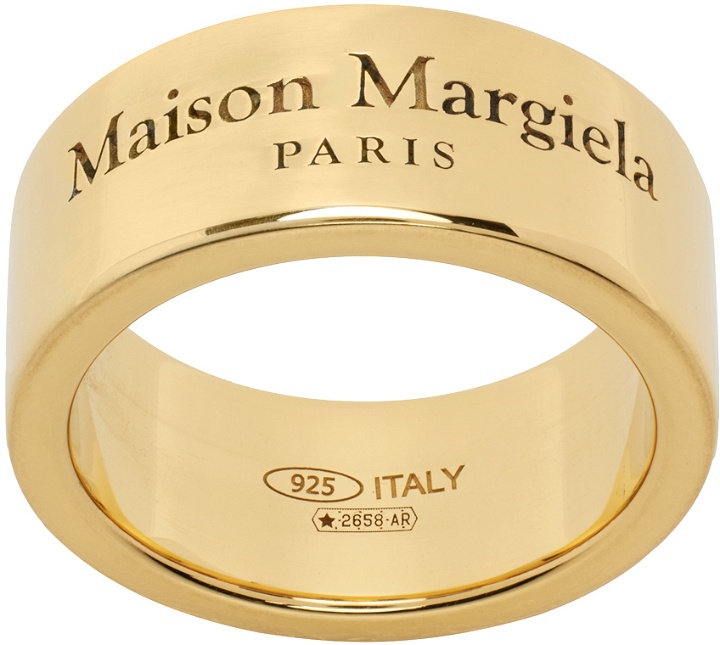 Photo: Maison Margiela Gold Engraved Band Ring