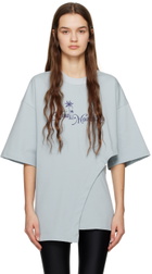 J KOO Blue Asymmetric T-Shirt