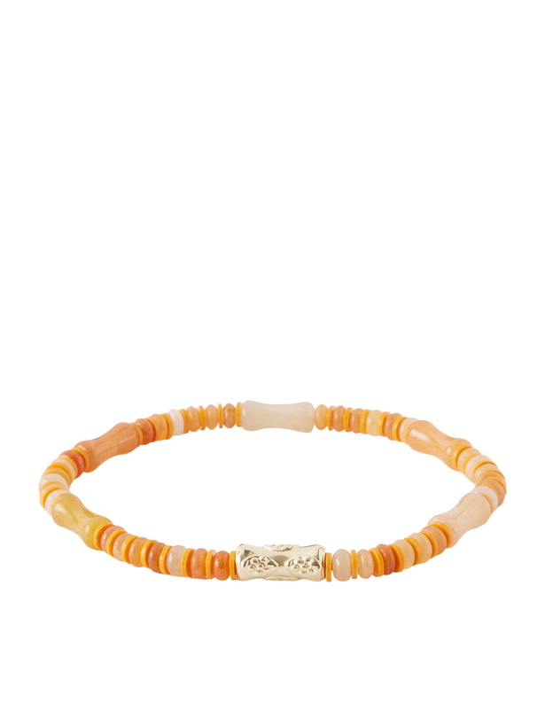Photo: Luis Morais - 14-Karat Gold Carnelian Beaded Bracelet