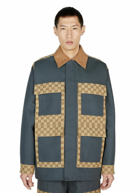 Photo: Gucci - Patchwork GG Jacket in Navy