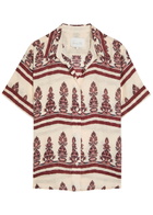 Johanna Ortiz La Creciente Printed Linen Shirt Ecru