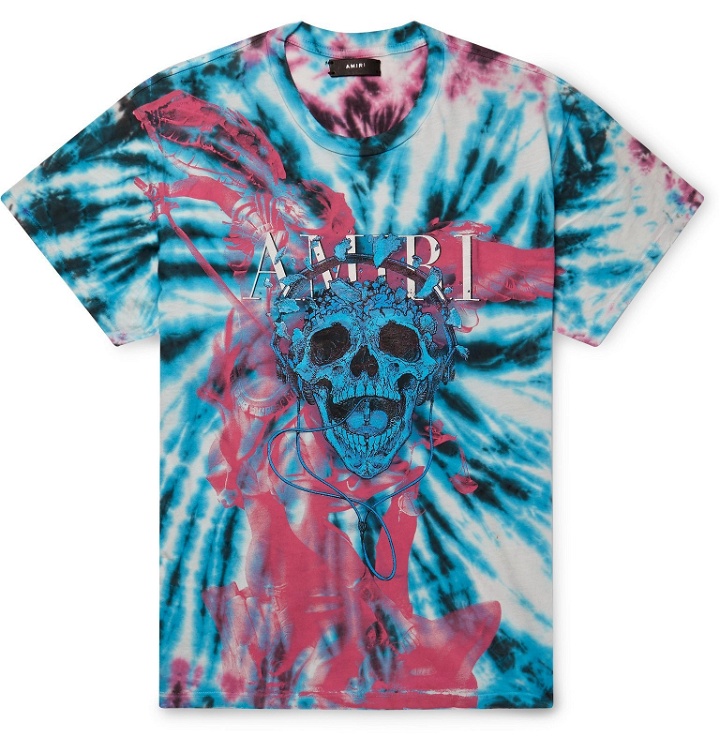 Photo: AMIRI - Logo-Print Tie-Dyed Cotton-Jersey T-Shirt - Multi