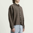 MKI Men's Seersucker Check Box Dress Shirt in Brown