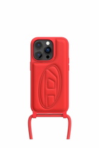 Diesel Necklace case oval D for i Phone 14 Pro - Phone cases with lanyard - Unisex - Red