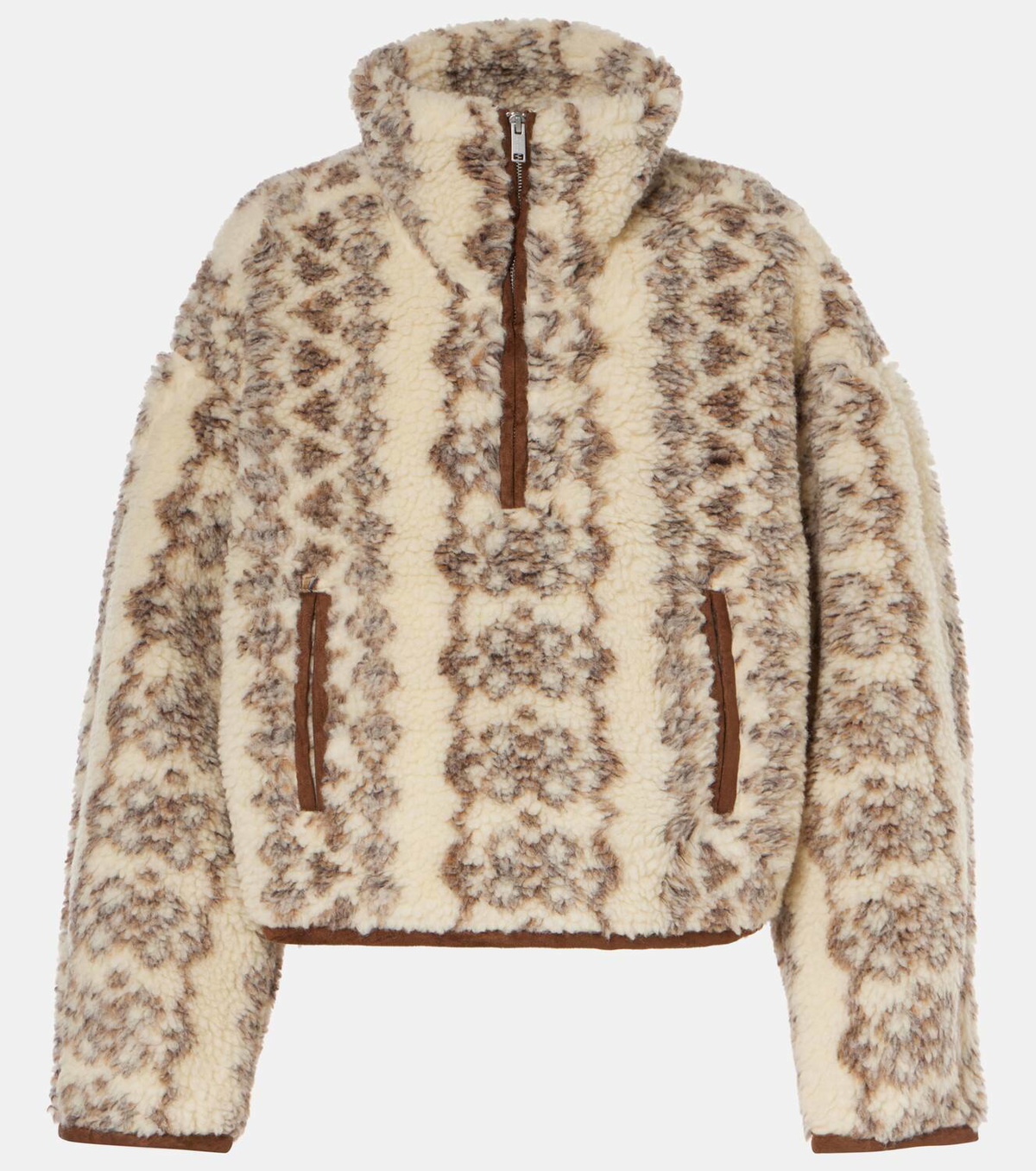 Marant Etoile Marie printed teddy half-zip sweater Isabel Marant