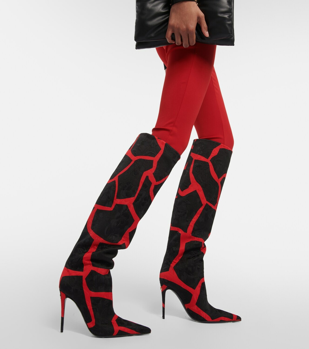 Dolce&Gabbana - Jacquard giraffe-print knee-high boots Dolce & Gabbana