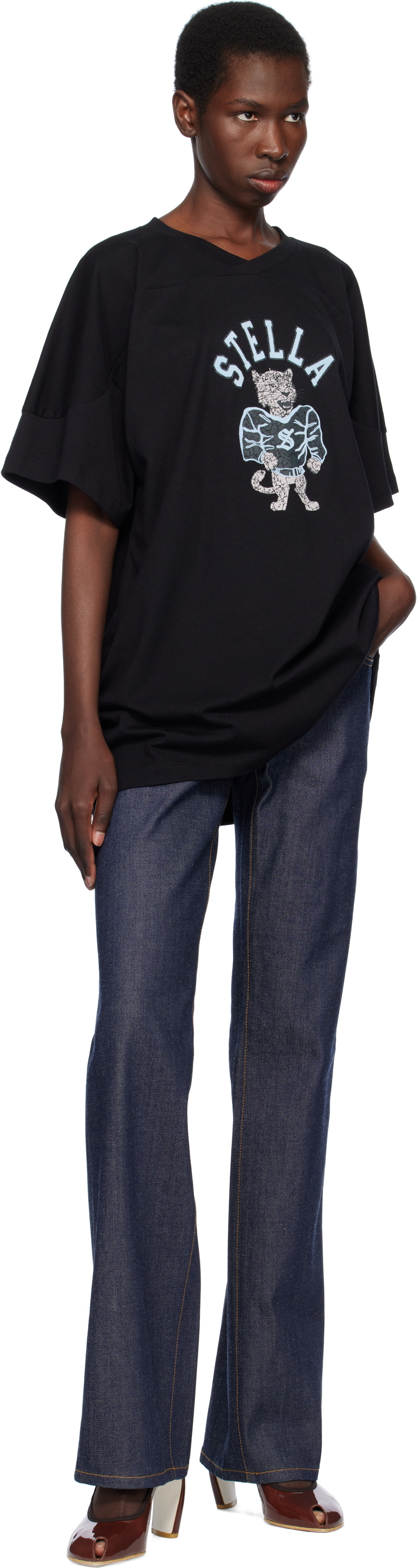 Stella McCartney Black Leopard Mascot T-shirt