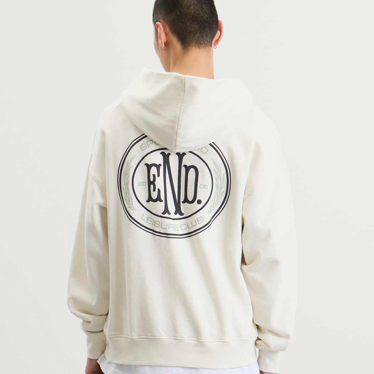 END. Leisure Pullover Hoodie in Smoke White