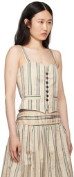 Bode Beige Antique Stripe Blouse