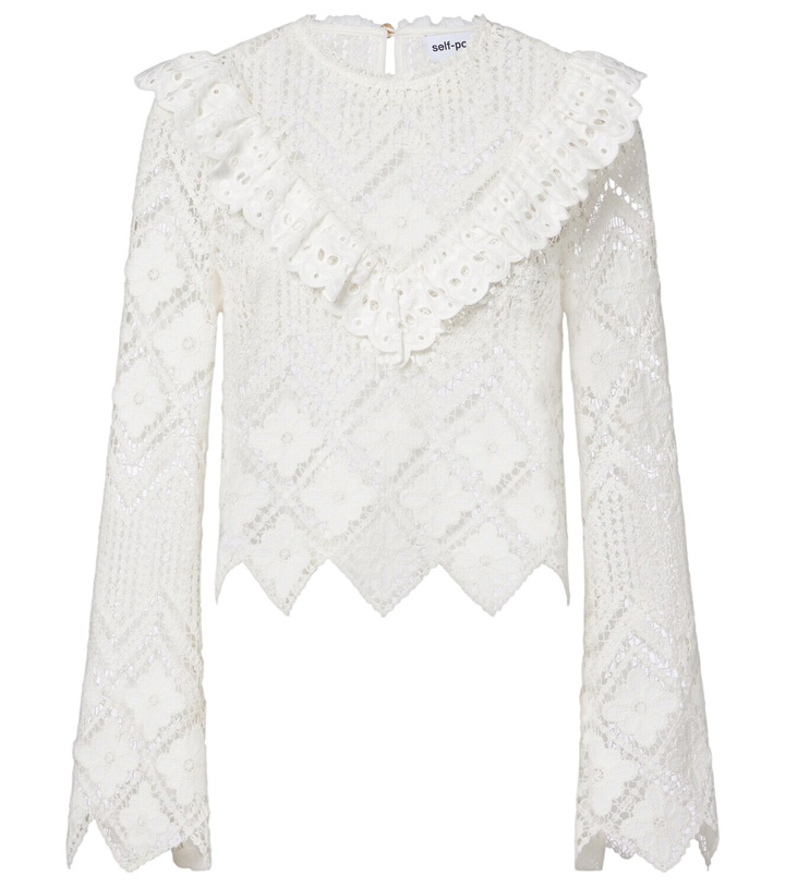 Photo: Self-Portrait Crochet ruffled top