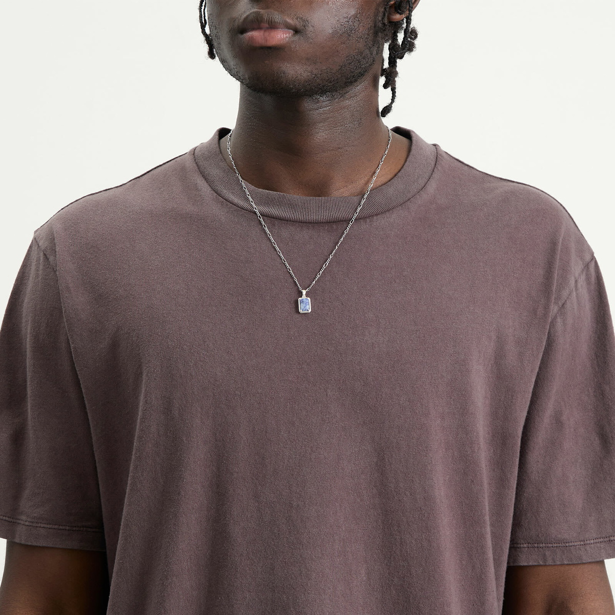 Serge DeNimes Men's Blue Jasper Necklace in Silver 