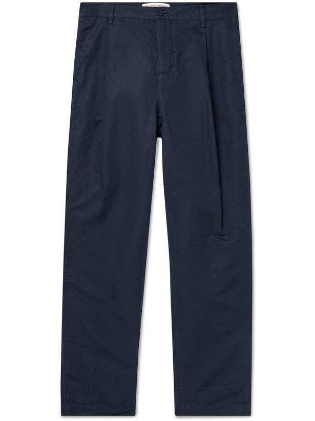 Photo: Orlebar Brown - Dunmore Tapered Linen and Cotton-Blend Trousers - Blue