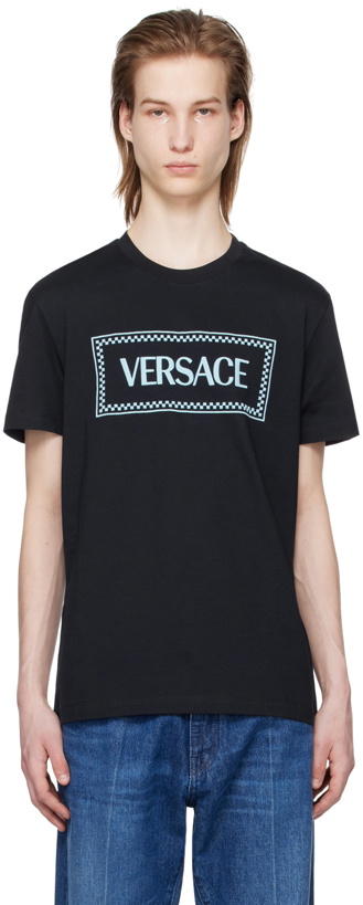 Photo: Versace Navy Embroidered T-Shirt
