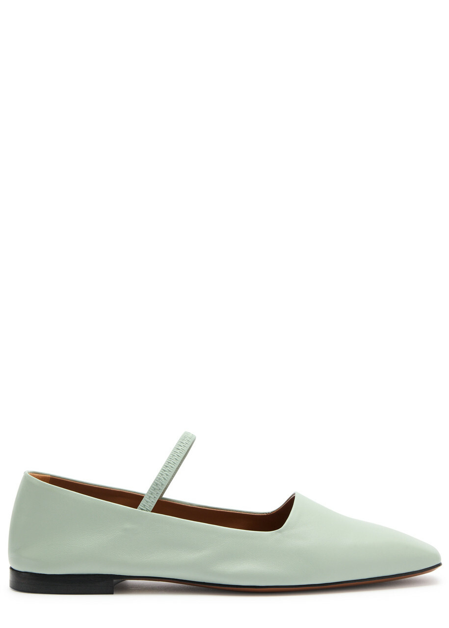 Atp Atelier Petina Leather Ballet Flats Light Green