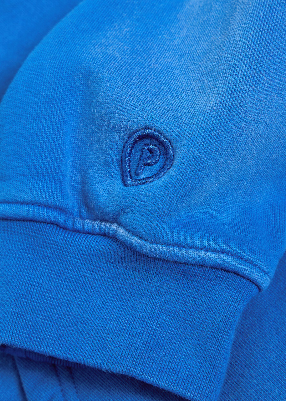 Picante Everyday Hooded Zip-up Cotton Sweatshirt Royal Blue