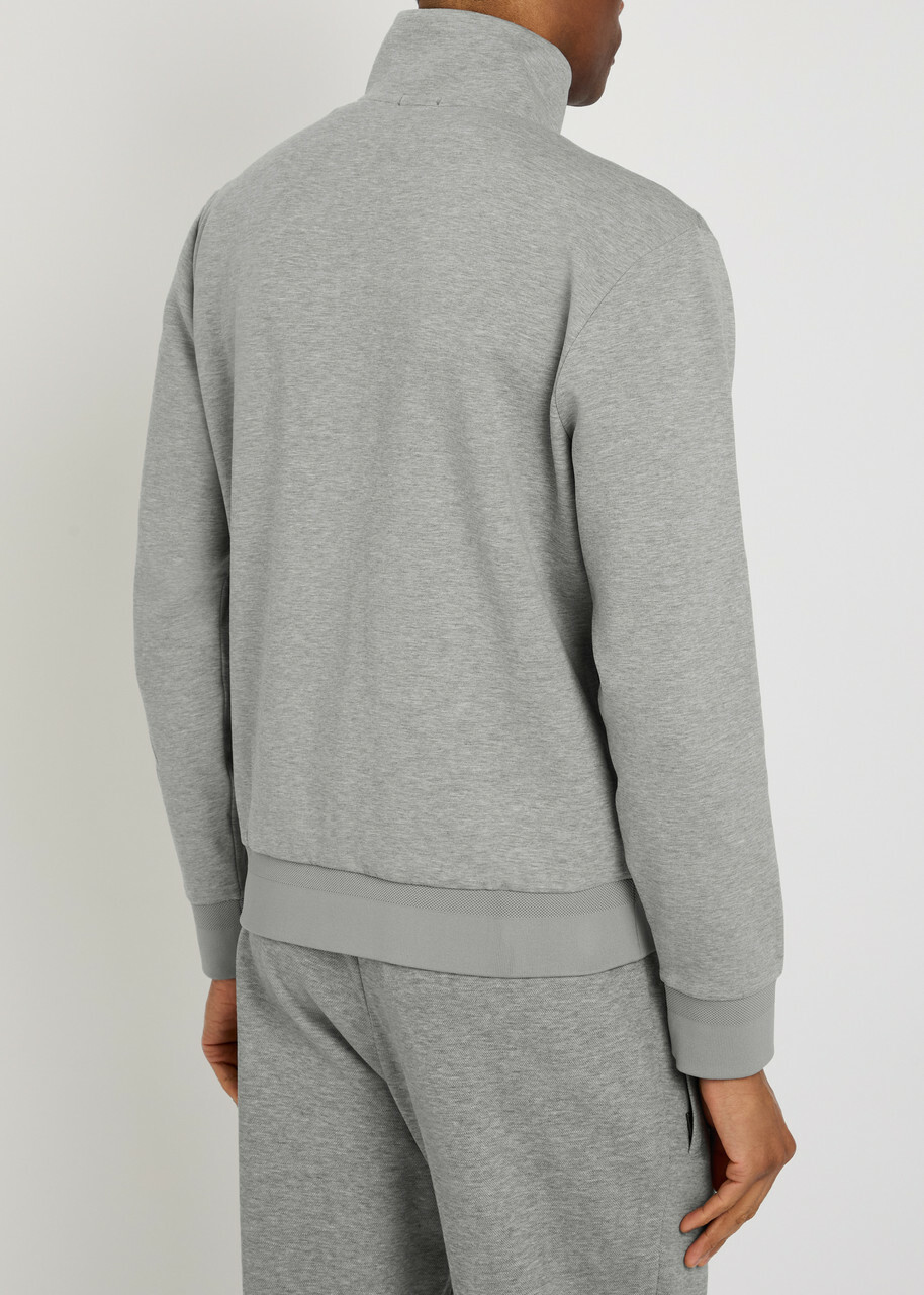 Boss Melange Cotton-blend Sweatshirt Light Grey