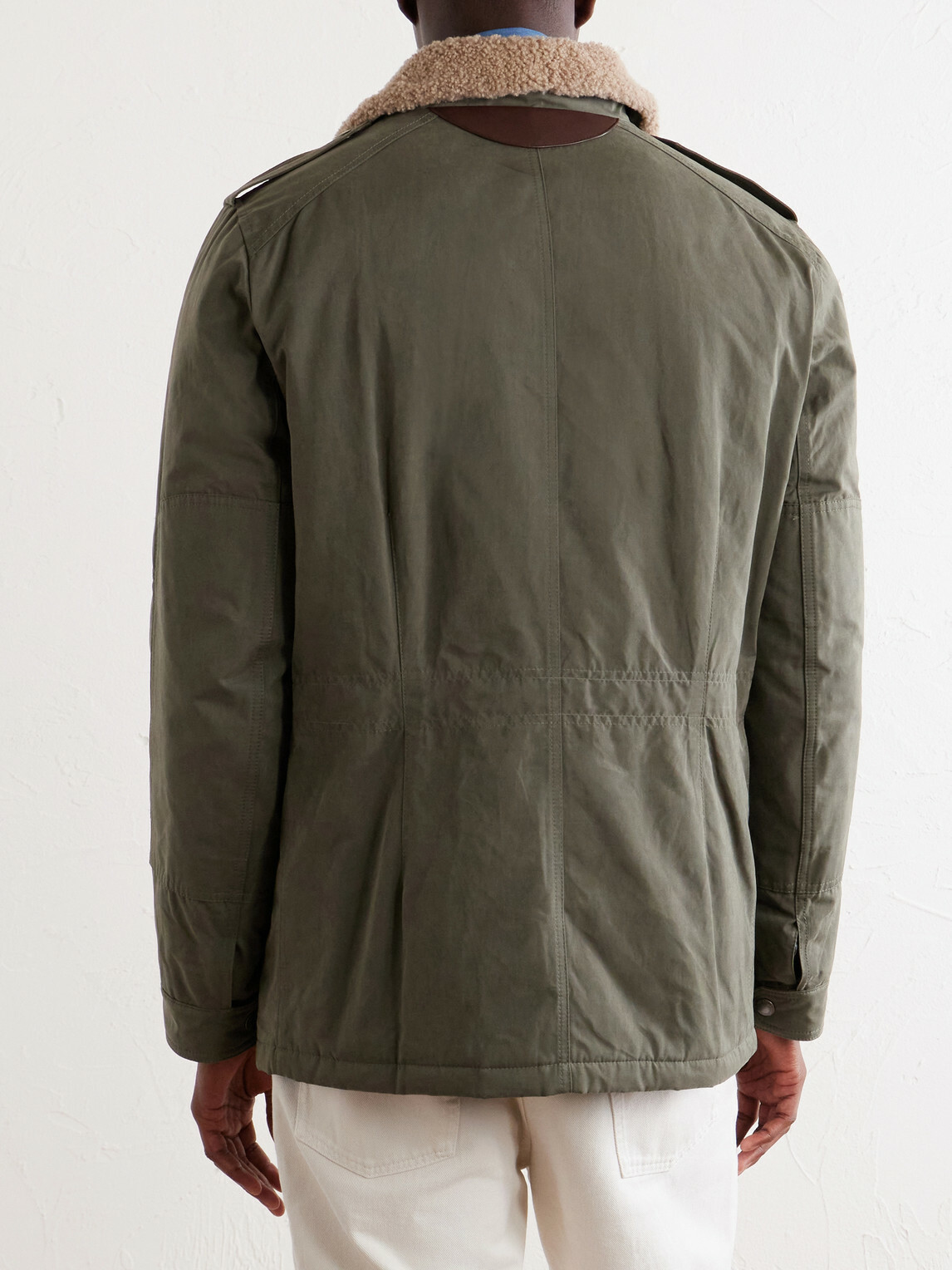 Brunello Cucinelli - Shearling-Trimmed Padded Canvas Jacket - Green