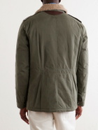 Brunello Cucinelli - Shearling-Trimmed Padded Canvas Jacket - Green