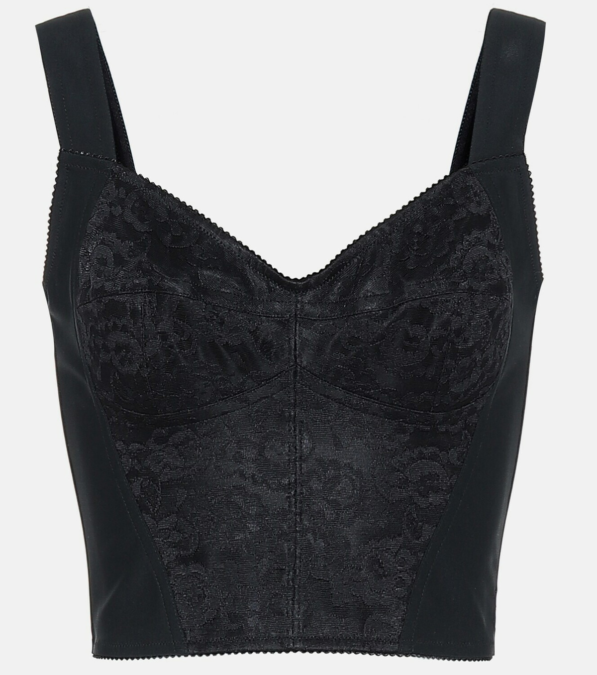 Dolce&Gabbana - Lace-trimmed jacquard bustier