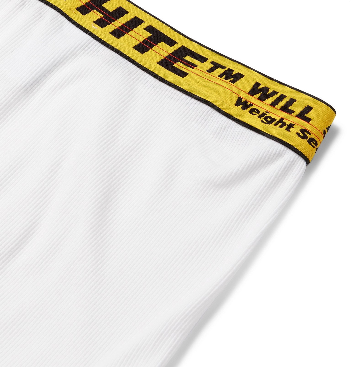 Off-White - Ribbed Stretch-Cotton Briefs - White Off-White