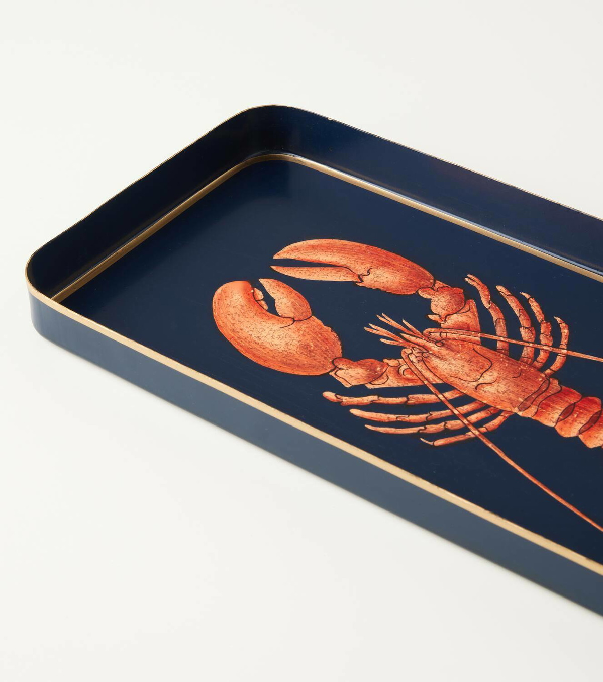 Les-Ottomans Lobster painted iron tray