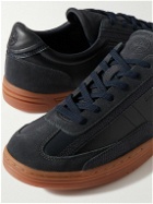 Stone Island - Rock Suede-Trimmed Leather Sneakers - Blue