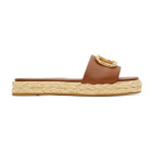 Valentino Brown Valentino Garavani VLogo Slide Espadrilles