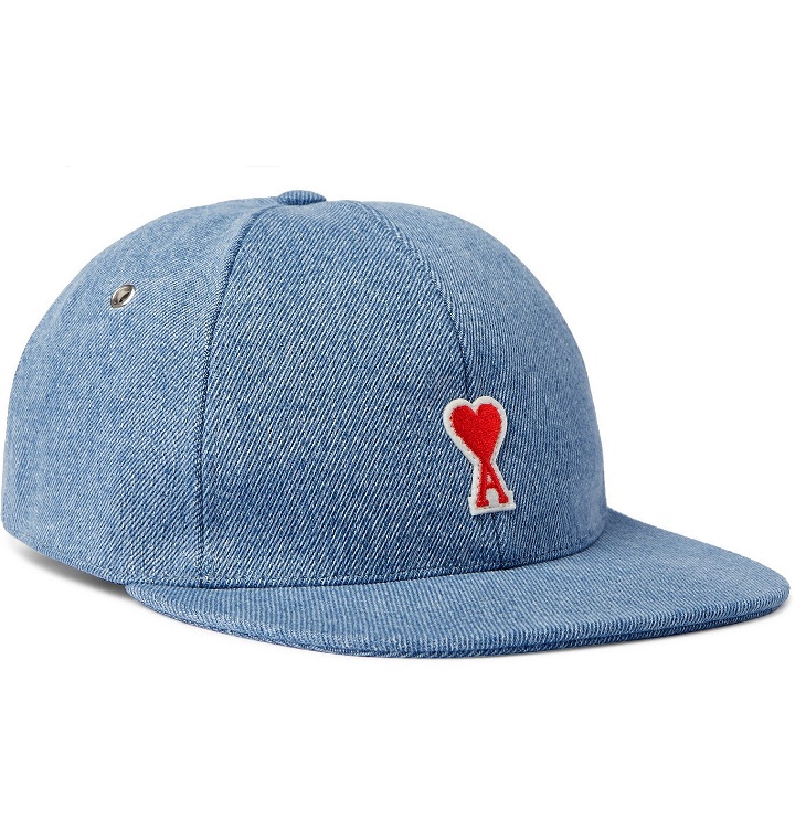 Photo: AMI - Logo-Appliquéd Denim Baseball Cap - Blue