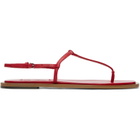 TOTEME Red T-Strap Nappa Sandals