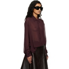 The Frankie Shop Burgundy Peri Georgette Shirt