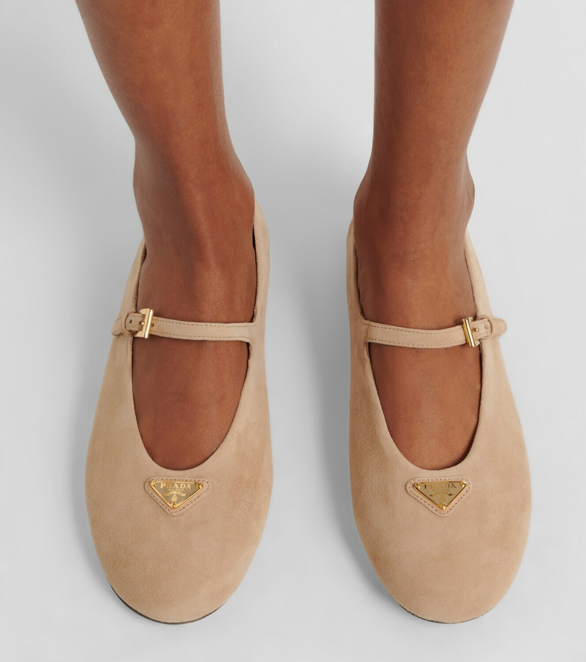 Prada Suede Mary Jane flats