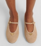 Prada Suede Mary Jane flats