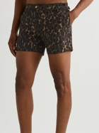 TOM FORD - Slim-Fit Short-Length Leopard-Print Swim Shorts - Brown