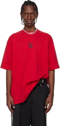 VETEMENTS Red Biker Cross Logo T-shirt