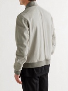 DUNHILL - Suede Bomber Jacket - Gray