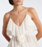 Xu Zhi Ruffled lace-trimmed top