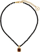Bally Black Beaded Necklace
