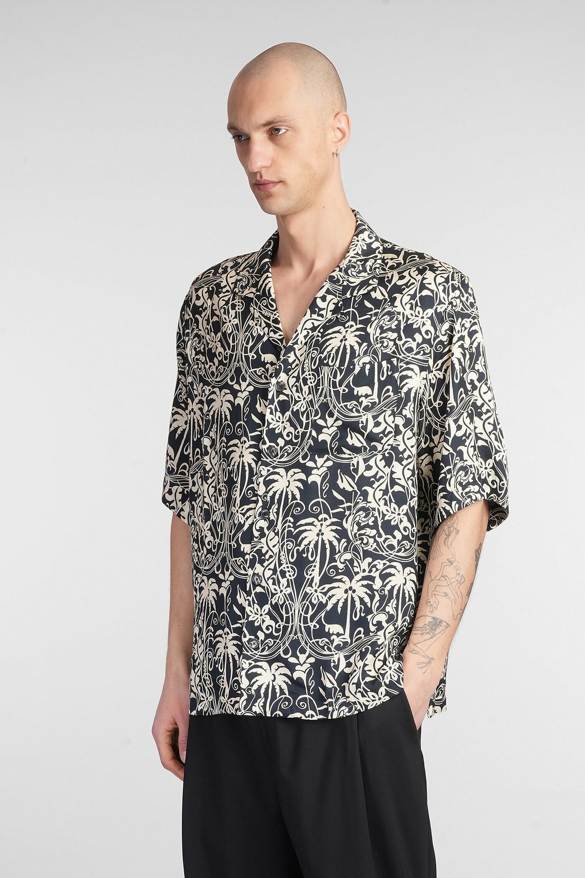 Laneus Shirt In Black Viscose