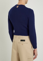 Jil Sander 3/4 Sleeve Wool-blend Jumper Blue