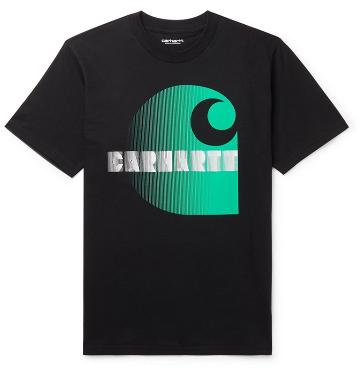 Photo: Carhartt WIP - Logo-Print Cotton-Jersey T-Shirt - Black