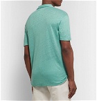 Officine Generale - Simon Garment-Dyed Slub Linen Polo Shirt - Sage green